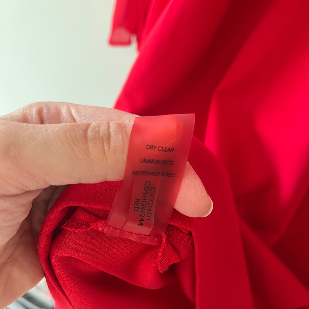 Calvin Klein Bell Sleeve Sheath Dress Red 22W Decorative Button Cuffs - Picture 8 of 11